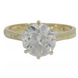 10kt Gold 2.18 ct Old European Lab Diamond Ring