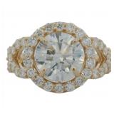 14kt Gold 4.21 ct Round Cut VS Lab Diamond Ring