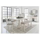 Robbinsdale Counter Table and 4 CHAIRS & Bench