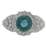 10kt Gold 2.95 ct Lab Alexandrite & Diamond Ring