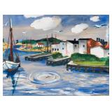 Fishing harbor in Leba (1921) LE  by Pechenstein
