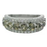 Natural 1.20 ct Golden Tanzanite & Zircon Band