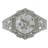 10kt Gold 2.11 ct Old European Lab Diamond Ring