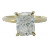 14kt Gold 2.02 ct Cushion Cut Lab Diamond Ring