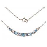 Elegant Aquamarine Designer Bar Necklace