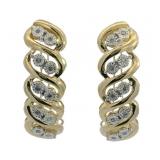 Elegant Natural Diamond Hoop Earrings