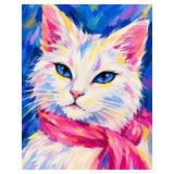 Scarfed Kitty On Canvas By Studio Van Gogh