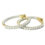 10kt Gold 1.50 ct Natural Diamond Hoop Earrings