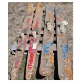 2 sets of skis - custom outboard blue decal - soli