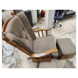Rotating glider rocker with footrest