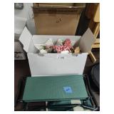 Garden seat, decor plants, solar lights