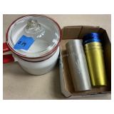 2 Items - Aluminum Tumblers & Double Boiler