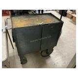 Metal cabinet with contents