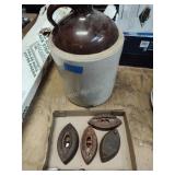 Irons and jug