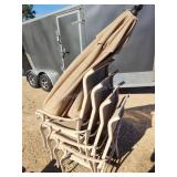 4 patio chairs and umbrella