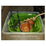 Wine rack, decor, 3 totes no lids