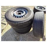 4 LT245/75R16 wheels and tires one worn