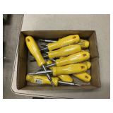 Flat of Stanley screwdrivers