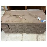 Large Metal Hardware Cabinet & Contents
