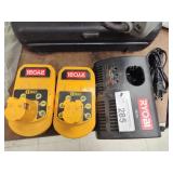 Ryobi charger and 2 batteries