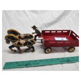 Tin horse and wagon Tin horse and wagon