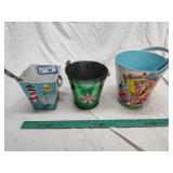 3 pails - 2 Ohio Art 1 Chein 3 pails - 2 Ohio Art 1 Chein