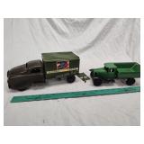 Tin mail truck and dump truck Tin mail truck and dump truck