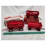3 model farm wagons - 2 plastic 1 tin 3 model farm wagons - 2 plastic 1 tin