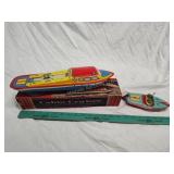 2 tin toy boats Ohio Art Co and Modern Toys 2 tin toy boats Ohio Art Co and Modern Toys