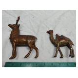 2 cast coin banks deer and camel 1910-20s 2 cast coin banks deer and camel 1910-20s