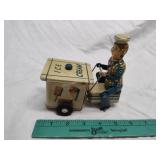 Tin ice cream cart friction toy TM K Japan Tin ice cream cart friction toy TM K Japan