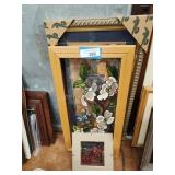 2 glass items and picture