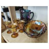 Carnival glass 6 pieces