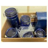 Blue Glass Cannister Jars