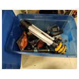 Tote of assorted tools and other