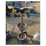 Bird bath and bird feeders