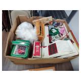 Box of Christmas items