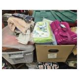 Tote and box of towels