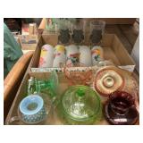 2 Flats Vintage Glassware