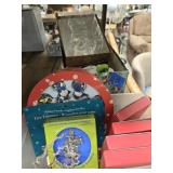 2 boxes holiday decorations