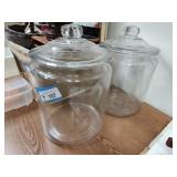 2 large glass containers