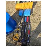 Snow shovels and brushes