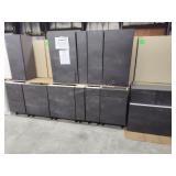Nobilia black concrete 13 pc kitchen cabinet set