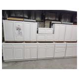 Newport white 11 pc galley kitchen cabinet set