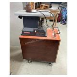 Oscillating sander with wood cabinet