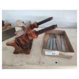 No 243 wood and brass plane with blades