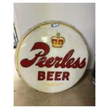 Peerless Beer Plastic Sign - 41 1/2" diameter