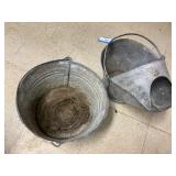 2 Galvanized Buckets/ Scuttle