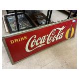 Coca Cola Sign - Metal / Wood - 54  x 18"