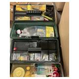3 boxes with fishing tackle